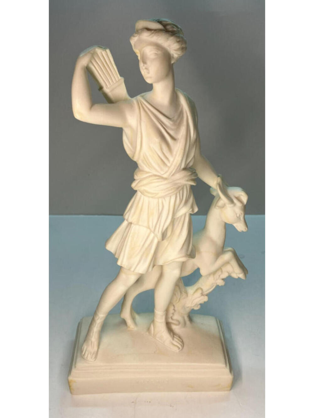 Replica Artemis with Deer Statue by European Elegance All White Figurine